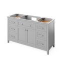 Jeffrey Alexander 60" Grey Chatham Vanity, Black Granite Vanity Top, undermount rectangle bowl VKITCHA60SGRBGR